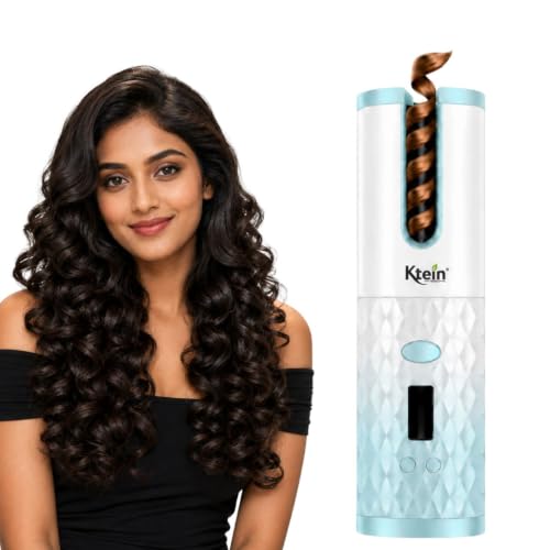 Image of Ktein Cordless Advanced Curl Pro Automatic Hair Curler | Ceramic Tourmaline | Digital Temp Control | USB Charging - Color May Vary