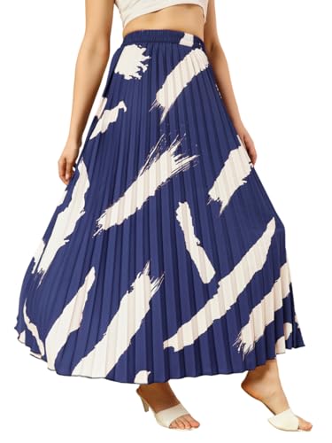 Image of ZWERLON | Effortlessly and Beautiful Floral | Floral Pleated Maxi Skirts for Women | Perfect Long Sleeve, Elastic Waist