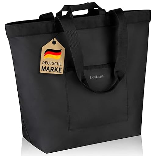 COTTARA® Bolsa de la compra plegable grande, bolsa de transporte con cremallera, fondo reforzado y material impermeable, ideal como bolsa de ocio, bolsa de compras, negro, 40 L | Ya disponible en tu tienda friki favorita! En mundofriki.es! COTTARA® Bolsa de la compra plegable grande, bolsa de transporte con cremallera, fondo reforzado y material impermeable, ideal como bolsa de ocio, bolsa de compras, negro, 40 L | Ya disponible en tu tienda friki favorita! En mundofriki.es!