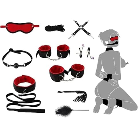 EXDAS Bondaged Restraints Sex for Couple Under Mattress Straps Sex Wrist and Ankle Handcuffs Tied on Bed Sex Restraint Set Game Bondage Kit with Cuffs Spreaders Bar Women Sweater T5, Black Cover