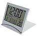 Produktbild LCD Digitaluhr Wecker Reisewecker Kalender Datum Thermometer Alarmfunktion Tischuhr Standuhr klappbar in Silber