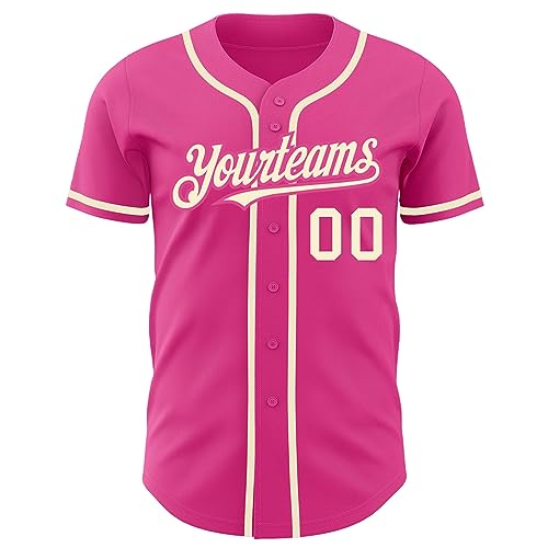 Camiseta de Béisbol Personalizada Unisex en Color Pink Cream miniatura 2