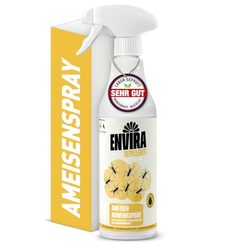 Envira Ameisen Spray 500ml Ameisenspray gegen Wegameisen Pharaoameisen Waldameisen Abwehrspray mit 3 Monate Langzeitwirkung Ameisenmittel für Haus Wohnung Garten Terrasse Auf Wasserbasis