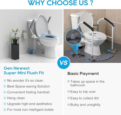 BK Fudid Toilet Safety Rails for Seniors, Foldable Toilet Handicap Rails with Arms, Non-Slip Toilet Handles, Heavy Duty Toilet Safety Frame,for Christmas