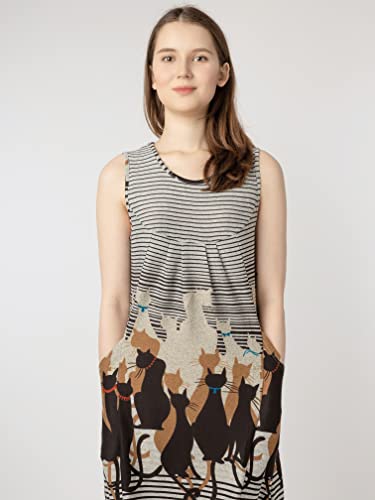 Pattern Shift Dress for Women from LaVieLente Soft Stretchy Jersey Fabric Unique Print Casual Fall Dress w/Pockets (Multicolour, X-Large)