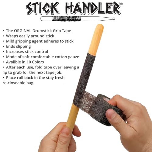 Cinta antideslizante para baquetas STICK HANDLER, pack de 6 negro miniatura 6