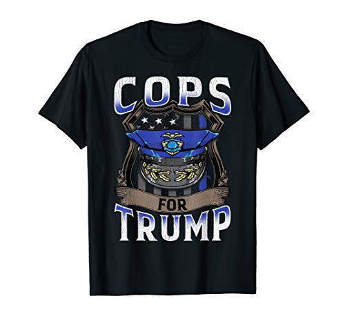 Cops For Trump 2020 Thin Blue Line US Flag Police Officer T-Shirt