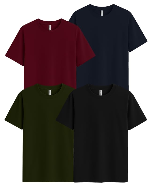 Image of Sleepynuts Men's Regular Fit Round Neck Half Sleeves Solid Casual Wear T-Shirt