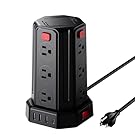 SMALLRT Regleta De Alimentación contra Sobretensiones 9.8Ft / 3M 4 Puertos USB Regleta De 12 Salidas con Toma De Cable Largo USB Torre Protectora contra Sobretensiones