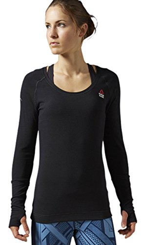 Reebok(リーボック) レディースCrossfitパフォーマンスロングスリーブBurnout Top XL ブラック
