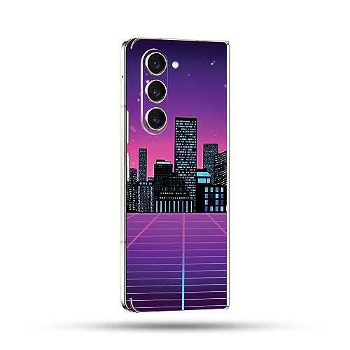 Image of MightySkins Skin Compatible with Samsung Galaxy Z Fold 5 Full Wrap - Synthwave City | Protective, Durable, and Unique Vinyl Decal wrap Cover | Easy to Apply & Change Styles | Made in The USA