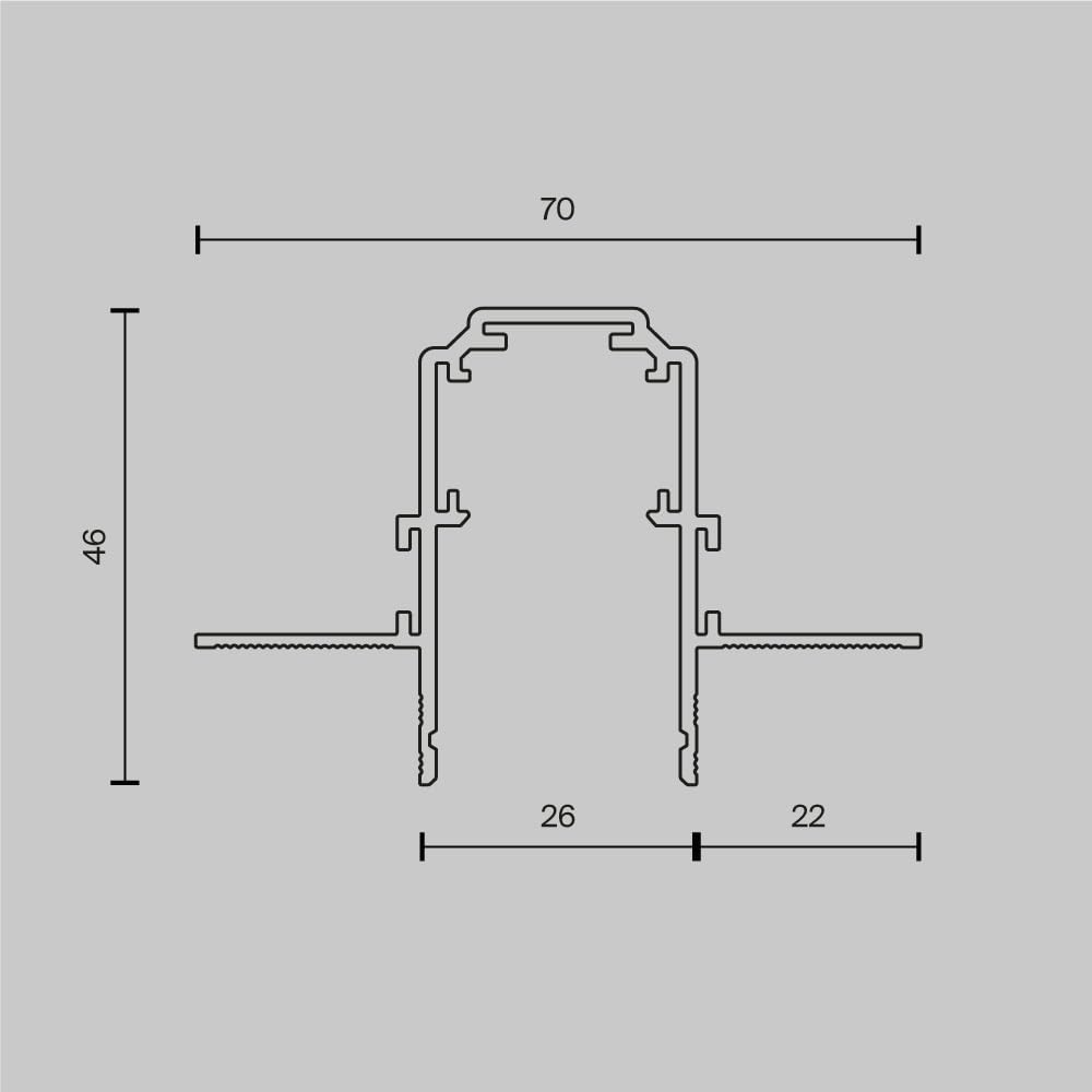 MAYTONI DECORATIVE LIGHTING Moderne Einbaustromschiene Busbar trunkings Exility aus Aluminium für Küche, Schlafzimmer, Wohnzimmer, Esszimmer, Lobby