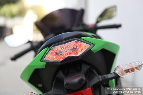 Integrated Sequential LED Tail Lights Clear Lens for 2013-2017 Kawasaki Ninja 300