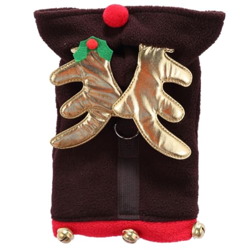 Vestido Festivo Navidad para Perros y Gatos Color Café Mediano