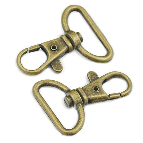 fujiyuan 20 Pcs resultados giratorio de metal langosta Cierres clips 25 mm Snap correa correas de bolsas, metal, marrón, (43mm)long