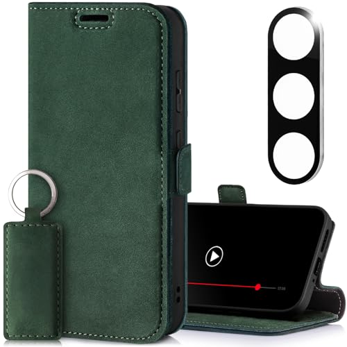 Custodia di alta qualità per Samsung Galaxy S25 con protezione per fotocamera pieghevole in vera pelle con scomparti per carte di credito RFID supporto resistente agli urti