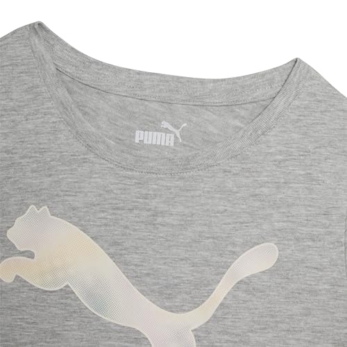 Image of Puma Girls Core Logo Short Sleeve T-Shirt, Crewneck, Soft and Lightweight