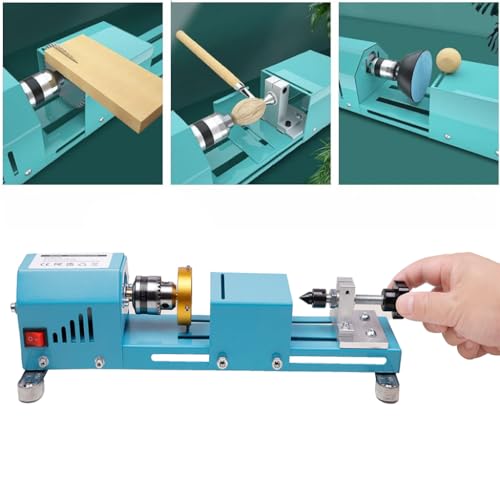 BACHIN Mini Lathe Wood Lathe Machine Multi-Purpose Type Lathe with Wood Lathe Milling Accessories, for Wood Polishing, Grinding, Cutting and Milling ,2.76 in x 6.3 in, 24VDC 96W,7 Speeds - Image 8