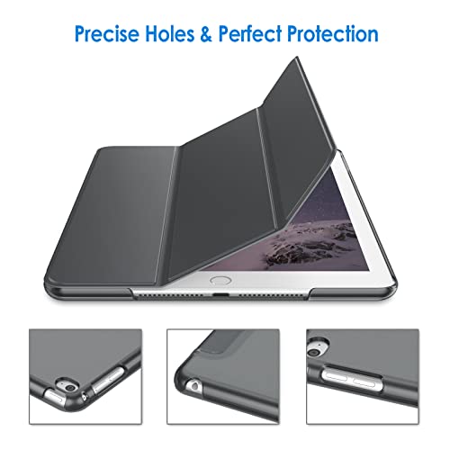 Image of JETech Case for iPad Air 2 (2nd Generation), Smart Cover Auto Wake /Sleep (Dark Grey)