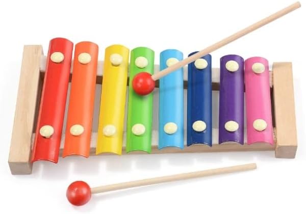 Xylophone for Kids, Best Holiday/Birthday DIY Gift Idea for Your Mini Musicians,Color Scissor Wooden Xylophone Toy with Child Safe Mallets, Educational...