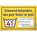 DankeDir! Schonend behandeln gute Stück - Schild 30 x 20 cm - Partydeko Geburtstagskarte Geburtstagsdeko Geschenkidee - Männer & Frauen 41er 41 Jahre Geburtstagsgeschenk Geschenk 41. Geburtstag