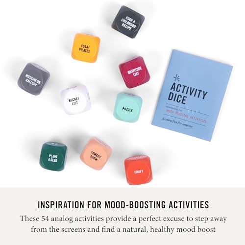 Two Tumbleweeds Mood-Boosting Activity Dice - 9 Wooden Dice for Self-Care & Connection - A Mindful Wellness Tool to Beat Doom-Scrolling - 54 Screen-Free Activities for Calm, Joy & Creativity - Image 3