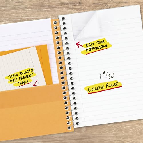 Image of Five Star Spiral Notebook, 1 Subject, College Ruled Paper, 4-3 /8 inch x 7 inch, Small Size, 80 Sheets, Fights Ink Bleed, Water Resistant Cover, Prom Pink (450048R)