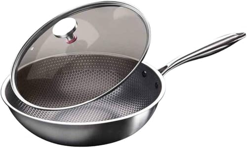 Wok de acero inoxidable con tapa 32 cm