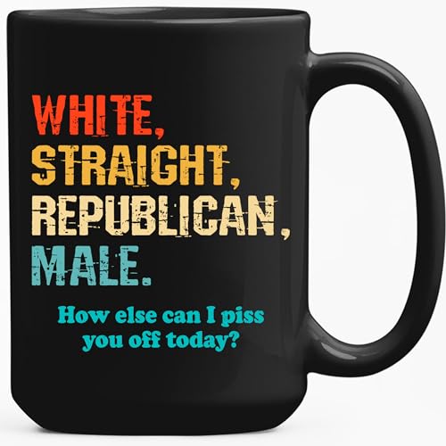 Funny Coffee Mugs For Men White Straight Republican Male Mug, Funny Political Gifts Proud Republican...