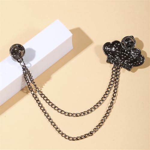 Image of coadipress Crown With Hanging Chain Brooch for Women Men Elegant Gentlemen Gold Silver Crystal Crown Lapel Pin Vintage Rhinestone Wedding Brooch Suit Shirt Pin Accessories
