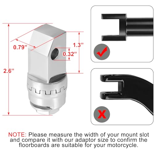 Image of Adjustable Motorcycle Floorboards, Universal Driver & Passenger Foot Pegs Footboard Accessories Compatible with Honda VTX1300 /1800 Shadow 1100 Yamaha V Star 650 Suzuki C50 Kawasaki (Eagle)