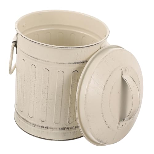 Mobutofu Vintage Metall Aschekasten Cremefarben