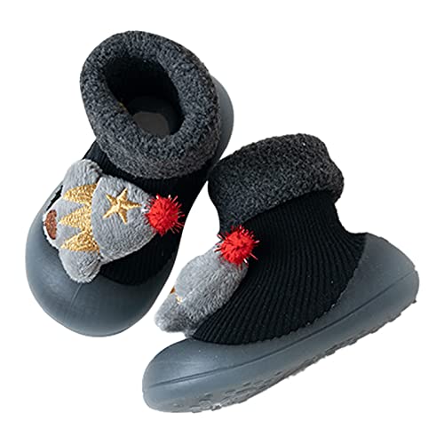Toddler Girl Shoe Winter Baby Fleece Floor Shoes Baby Indoor Non Slip Soft Bottom Toddler Shoes Warm Plain Zipper Shoes