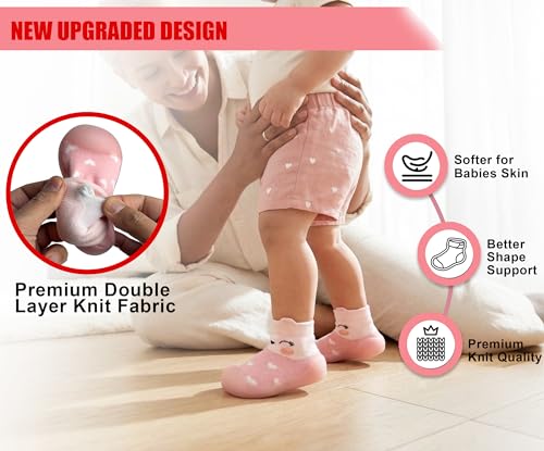 Image of Baby Sock Shoes Boys Girls First Walking Shoes Non-Slip Slippers Soft Sole Sneakers Toddler Infant Babygirl