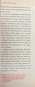 Hardcover The higher circles;: The governing class in America, Book