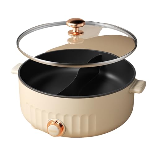 forplubossmmp Ollas Eléctricas Antiadherentes | Ollas Calientes Eléctricas con Sartén De Doble Cara | Cocinas Múltiples Eléctricas con Velocidades Ajustables | Cocinas Múltiples Eléctricas(5l/6l),6L
