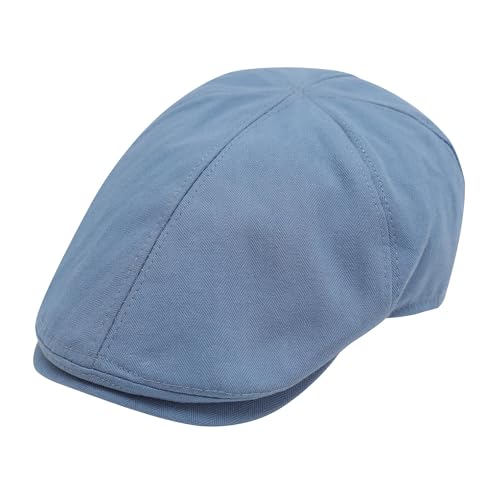 Image of ZLYC Men Cotton Flat Cap Summer Scally Ivy Gatsby Newsboy Beret Driver Cabbie Hunting Hat