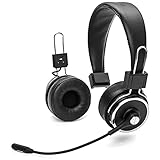 Blue Tiger Elite Plus Premium Single and Dual Ear Wireless Headset  Professional Truckers Noise Cancellation Head Set with Microphone  Long Battery Life, No Wires - 34 Hour Talk Time