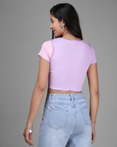 Image of Noble Monk Women Cotton Blend Casual Fit Stylish Tops | Casual Crop Top's | Tshirt