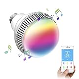 morpilot Bombilla Inteligente de Luz Multicolor, Bombilla LED Inalámbrica con Bluetooth 4.0 Altavoz, Playbulb Musical LED E27, Luz RGB Regulable para Decoración/Lluminación / iOS/Android Smartphone