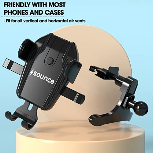 Image of Sounce Universal Car Mobile Holder with One Click Technology, 360 Rotational, Strong ABS Body, Compatible with 4 to 7 Inch Devices, Windshield and Dashboard Mobile Holder Mount for Car(Black)