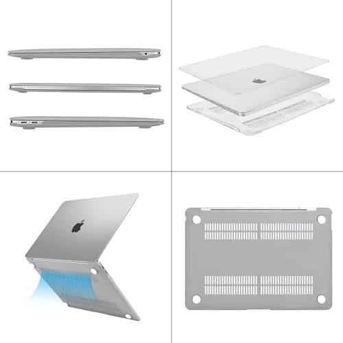 Image of MOSISO Compatible with MacBook Air 13 inch Case 2022 2021 2020 2019 2018 Release A2337 M1 A2179 A1932 Touch ID, Plastic Hard Shell Cover Compatible with MacBook Air 13.3 inch Case, Frost