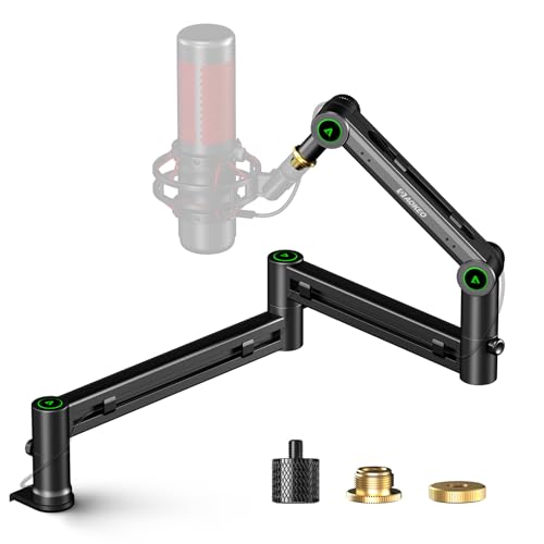 Mikrofon Arm,Aokeo AK-58i Niedriges Profil Mikrofon Ständer Arm für HyperX QuadCast,SoloCast,Elgato Wave,Shure SM7B,Blue Yeti,Blue Snowball,Broadcast,Studio Programm Aufnahme