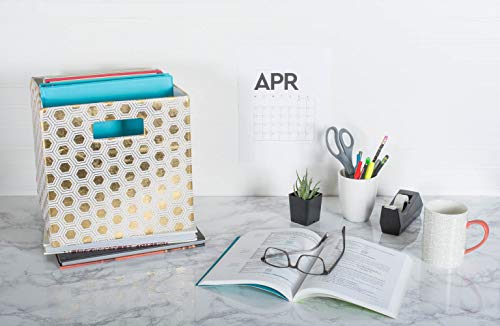 Dii Collapsible Polyester Storage Cube, Honeycomb, Gold, Large #TOP7