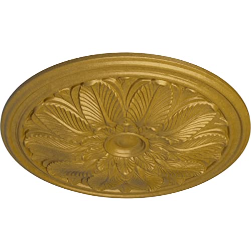 Image of Ekena Millwork CM22BOPGS 22 5 /8 OD x 1 3 /4 P Bordeaux Ceiling Medallion (fits Canopies up to 3 1 /4), Hand-Painted, Pharaohs Gold