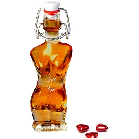 Spiced Rum | Miniature Rum Gift | Woman Shaped Glass Bottle | 40ml | 40% Cover