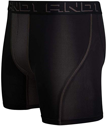 AND1 Men\'s Pro Platinum High Performance Boxer Briefs Active Underwear (6 Pack), Black/Black/Black, Medium\' - Thumbnail 4