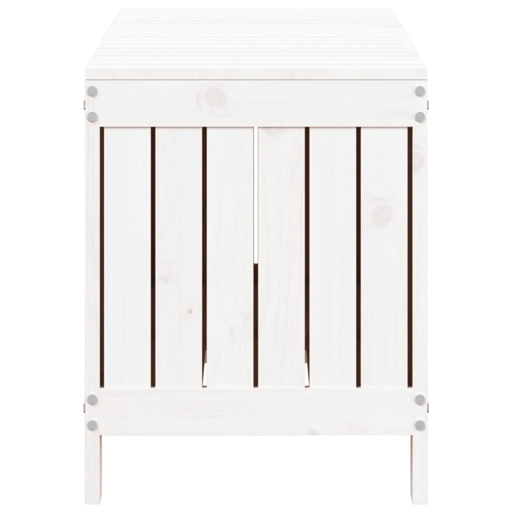 Boîte de Rangement de Jardin Blanc 108x42,5x54 cm Bois de Pin