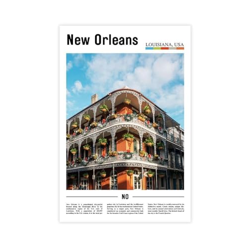 Tableau Nouvelle-Orléans Louisiane USA affiche Mardi Gras pour mur