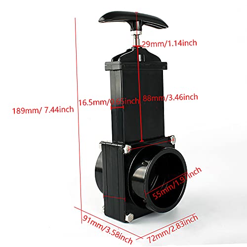 Image of For Outdoor Accessories black Dump Waste Sewer ABS Valve 50mm /1.97inch RV Drain Valve waste valve for Caravan Trailer